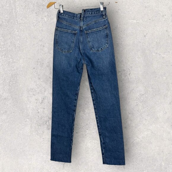 AGOLDE Criss Cross Straight Leg Organic Jeans Button Fly Womens Sz 22 Blue Denim - Picture 5 of 15